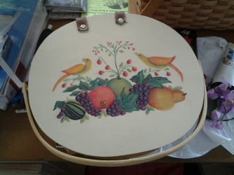 FRUIT WITH BIRDS HAND PAINTED