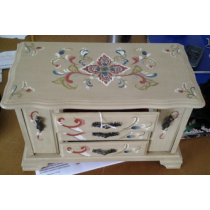 ROSEMAILING JEWELRY BOX HAND PAINTED